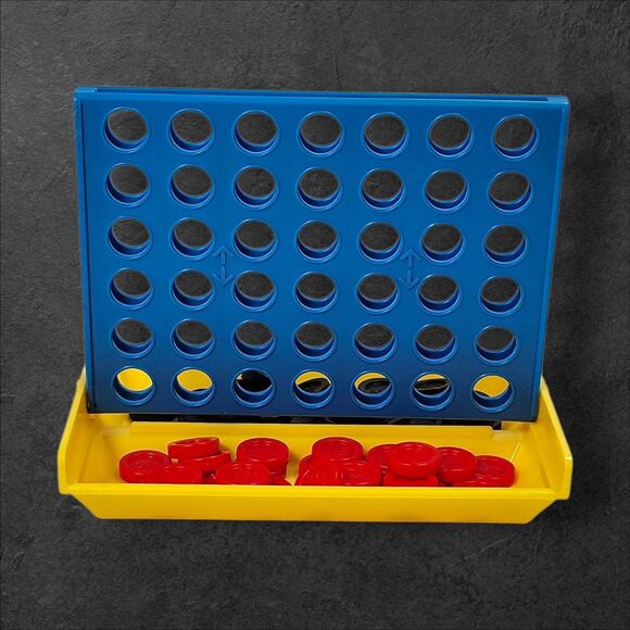 Vintage 1983 Milton Bradley Travel Connect Four Board Game Complete 47 Checkers - Picture 2 of 11